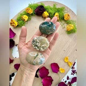 3 Ocean Jasper Palmstone set